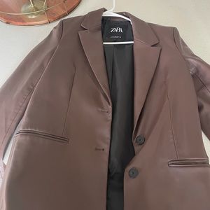 Zara Brown Leather Jacket